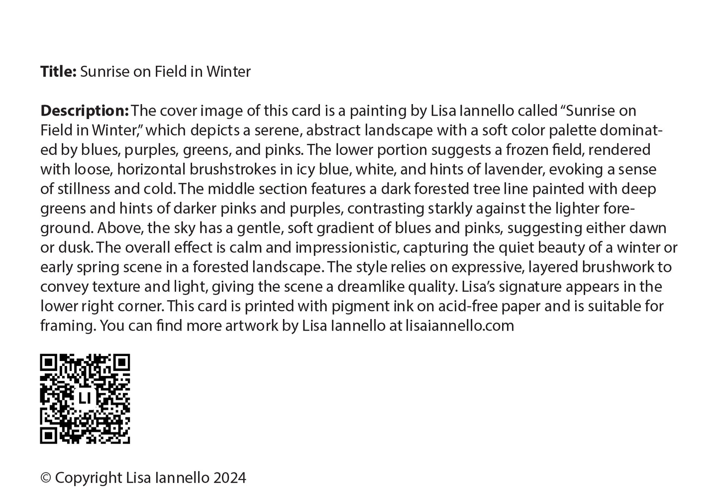 Sunrise on Field in Winter