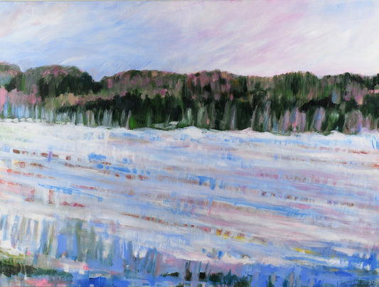 Sunrise on Field in Winter