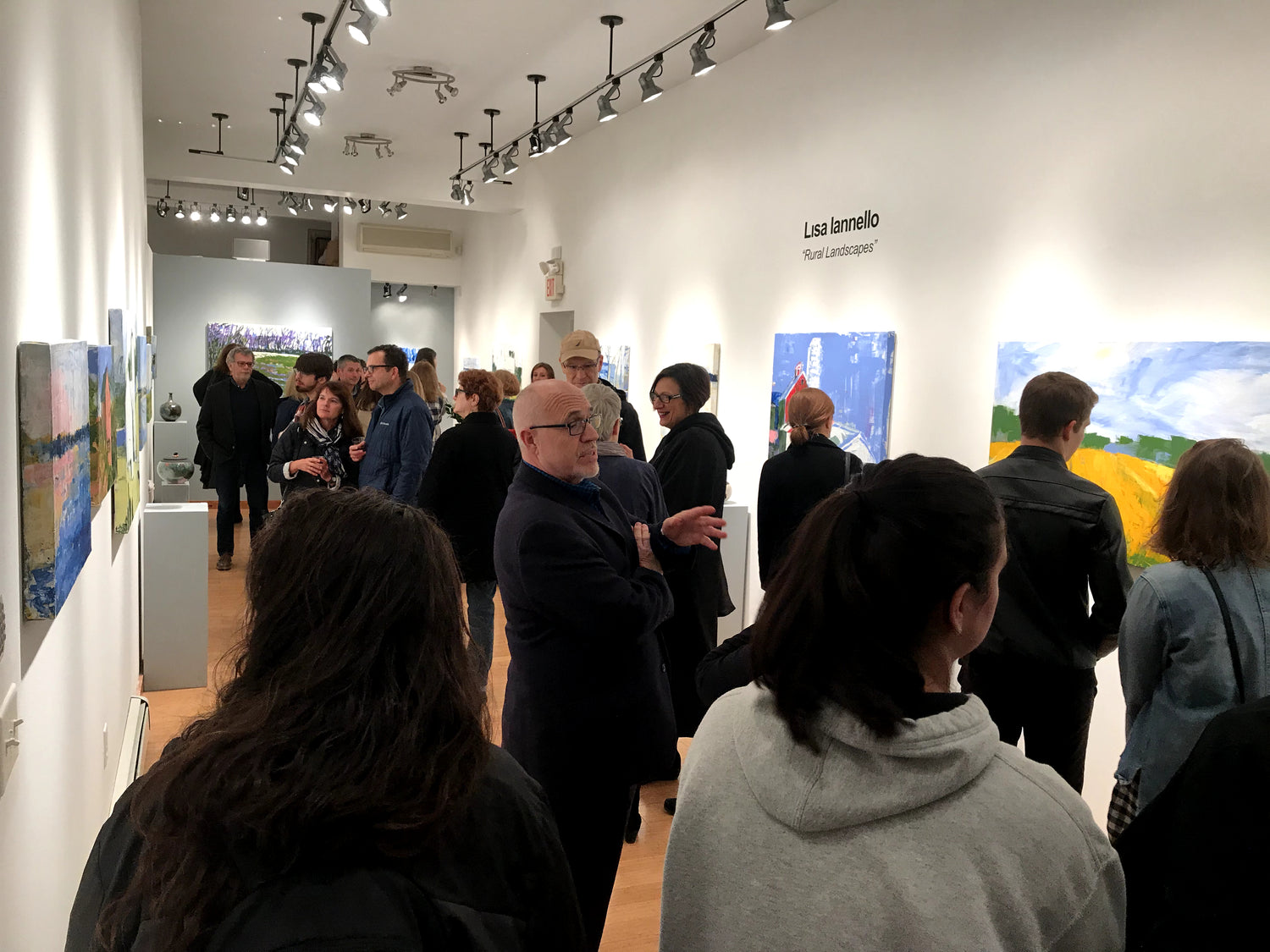 Lisa talking with visitors at her Rural Landscape Show